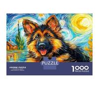 Berger Allemand Puzzle en Carton Premium 1000 Pièces, Souriant Chien, Impossible, Difficile, Défiant, Meilleure Idée De Cadeau, Cadeau 70x50cm/1000pcs