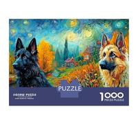 Berger Allemand Puzzle en Carton Van Gogh Automne 1000 Pièces Carton pour Débutants Impression HD Facile À Assembler Anti-Stress Idée Cadeau Parfaite Exclusif 52x38cm/1000pcs