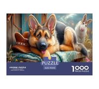 Berger Allemand Puzzles 1000 Pieces Cadeau Unique Ranch Barn Challenge Toy À De Qualité Supérieure Peinture Art pour Adultes Et Enfants À Partir De 14 Ans 70x50cm/1000pcs