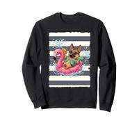 Berger Allemand sur Un Flamant Rose Flottant Sweatshirt