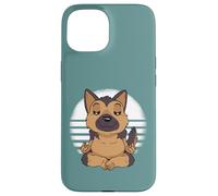 Berger Allemand Yoga Méditer Drôle Chiens Meme Coque pour iPhone 15