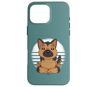 Berger Allemand Yoga Méditer Drôle Chiens Meme Coque pour iPhone 16 Pro Max
