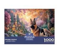 Berger allemandPuzzle 1000 Pièces Educa Jouet en Bois Jeu D'Intelligence Décoration Intérieure Montagne Stream Jeu Éducatif Challenge Toy Adultes & Enfants des 14 Ans 38x26cm/1000pcs