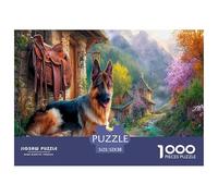 Berger allemandPuzzle 1000 Pièces Jouet en Bois Cadeau Unique De l'art De La Décoration Mountain Village Challenge Toy Adultes & Enfants des 14 Ans 52x38cm/1000pcs