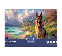Berger allemandPuzzle 1000 Pièces Jouet en Bois Cadeau Unique Décoration Intérieure Mountain forêt Challenge Toy Adultes & Enfants des 14 Ans 38x26cm/1000pcs