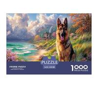 Berger allemandPuzzle 1000 Pièces Jouet en Bois Jeu D'Intelligence Décoration Intérieure Mountain forêt Challenge Toy Adultes & Enfants des 14 Ans 52x38cm/1000pcs