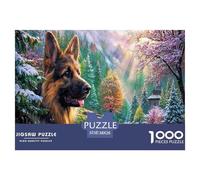 Berger allemandPuzzle 1000 Pièces Jouet en Bois Jeu D'Intelligence Décoration Intérieure Mountain forêt Challenge Toy Adultes & Enfants des 14 Ans 38x26cm/1000pcs