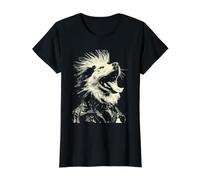 Berger Australien à Bascule drôle Chien Australien Punk Rock Grunge T-Shirt Graphique avec Valeur, Femme, Noir, S