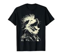 Berger Australien à Bascule drôle Chien Australien Punk Rock Grunge T-Shirt Graphique avec Valeur, Homme, Noir, L