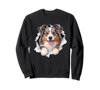 Berger Australien Amusant regardant Un Adorable Chien Amant Maman Papa Sweatshirt