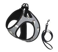 Berger Australien Bleu Merle Chien Gris Simple,Harnais pour Animaux de Compagnie, Harnais réfléchissant réglable pour Chien,S
