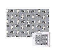 Berger Australien Bleu Merle Chien Gris Simple,Puzzle Familial en Bois de 300 pièces pour Adultes et Adolescents, décoration d'intérieur