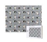 Berger Australien Bleu Merle Chien Gris Simple,Puzzle Familial en Bois de 500 pièces pour Adultes et Adolescents, décoration d'intérieur