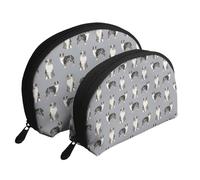 Berger Australien Bleu Merle Chien Simple Gris, Trousse de Maquillage Coquille Femme Petit Porte-Monnaie Trousse de Toilette Trousse à cosmétiques 2 pièces