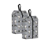 Berger Australien Bleu Merle Gris Simple， Lot de 2 Sacs à Chaussures de Voyage, Sacs de Rangement imperméables, Organisateur de Chaussures pour Les Voyages et la Maison