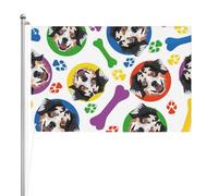 Berger australien coloré et joueur,Drapeau de jardin, bannière décorative, drapeau double face, 2 x 3 pieds, pour extérieur et intérieur