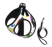 Berger Australien coloré et Joueur,Harnais pour Animaux de Compagnie, Harnais réfléchissant réglable pour Chien,L