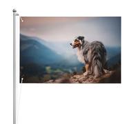 Berger australien des montagnes Aussie Pets Dogs,Drapeau de jardin, bannière décorative, drapeau double face, 2 x 3 pieds, pour extérieur et intérieur