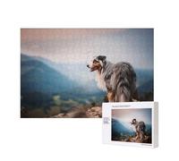 Berger Australien des Montagnes Aussie Pets Dogs,Puzzle Familial en Bois de 300 pièces pour Adultes et Adolescents, décoration d'intérieur