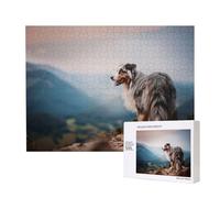 Berger Australien des Montagnes Aussie Pets Dogs,Puzzle Familial en Bois de 500 pièces pour Adultes et Adolescents, décoration d'intérieur