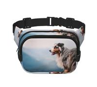 Berger Australien des Montagnes Aussie Pets Dogs,Sac Banane carré Double Couche, Sac de Poitrine