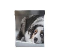 Berger Australien Hiver Neige Blanc Chiens Gris, Sac de Rangement pour Femmes, Portefeuille supérieur à Presser, Petit Porte-Monnaie, Pochette de Changement