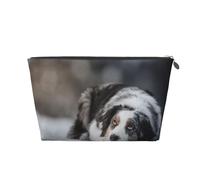 Berger Australien Hiver Neige Blanc Chiens Gris, Trousse de Toilette Trousse de Maquillage Sac à cosmétiques Trousse de Toilette de Voyage Portable