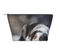 Berger Australien Hiver Neige Blanc Chiens Gris, Trousse de Toilette Trousse de Maquillage Sac à cosmétiques Trousse de Toilette de Voyage Portable