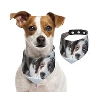 Berger Australien Hiver Neige Blanc Gris Chiens,Bandanas pour Chien, écharpe en Coton, Bavoirs réglables pour Animaux de Compagnie,S