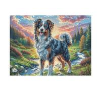 Berger Australien Mignon Montagne 500 Pièces Puzzle Adolescent en Carton Anti-Déchirure Difficulté Moyenne Activité ÉduChative Passe-Temps Petit Prix Pas Cher Premium 500 PCS/52×38cm