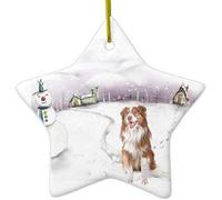 Berger Australien Ornement Noël Souvenirs avec Ruban Doré Hanging Décoration pour Maison Bureau Vacances 7.3Cm