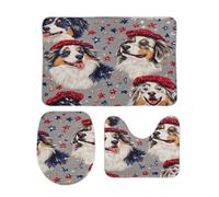 Berger Australien Patriotique Tapis De Bain 3 Pièces Durable Tapis WC Décoratif Carpettes De Toilette pour Chambre À Coucher Maison Intérieur