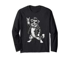 Berger Australien Punk Rock Musique Mohawk Amoureux des Chiens Manche Longue