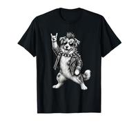 Berger Australien Punk Rock Musique Mohawk Amoureux des Chiens T-Shirt