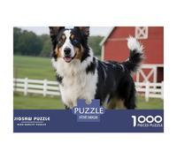 Berger Australien Puzzle 1000 Pièces Chien de Compagnie - Puzzle Cozy Soir D’Hiver, Carton Premium, Challenge en Duo, Poster pour Déco, 38x26cm/1000pcs
