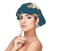 Berger Australien Rouge Merle Simple Navy,Bonnet de nuit en satin pour adulte - Bonnet de nuit élastique pour femme, couvre-cheveux de nuit