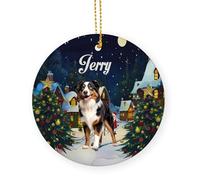 Berger Australien Tricolore Céramique Ornements De Noël, avec Ficelle Céramique À Suspendre 7.3Cm Ornement Noel