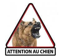 Berger Belge Malinois attention au chien autocollant adhésif sticker logo 39 - Taille : 8 cm