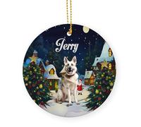 Berger Blanc Allemand Céramique Ornements De Noël, avec Ficelle Pendentif pour Décorations 7.3Cm Décoration Sapin De Noel