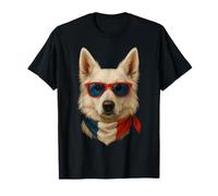 Berger Blanc Suisse Bandana Art Patriotique Français T-Shirt