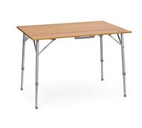 Berger Carry Deluxe Table de Camping Pliante en Bambou 100 x 72 cm | Table pliante en bambou 100 x 72 cm, idéale pour camping-car, caravane, jardin, repas et cuisine extérieure.