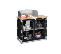 Berger Deluxe Meuble de Camping Pliable avec Pare-Vent et 4 Étagères | Meuble de cuisine pliable avec pare-vent et 4 étagères, idéal pour ranger vaisselle et accessoires en camping.