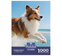 Berger des Shetland Puzzle 1000 Pièces Chien de Compagnie - Puzzle Cozy Soir D’Hiver, Carton Premium, Challenge en Duo, Poster pour Déco, 38x26cm/1000pcs