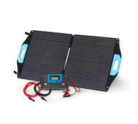 BERGER Kit de panneau solaire pliable 100 W avec régulateur de charge | Panneau solaire complet avec MC4 et pinces crocodiles | Panneau solaire de camping pour station d'alimentation et batterie