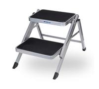 Berger | Marche-Pied Pliable Double pour Camping Car | Escabeau Anti-Derapant | Accès Caravane, Garage, Bateau, Intérieur | Tabouret en Acier jusqu'à 130 kg | Escalier pour Caravane, Camping Car