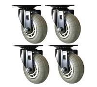 Berger matériel 8268e à roulettes 7,6 cm en caoutchouc souple Chrome et Noir Design Caster, Lot de 4