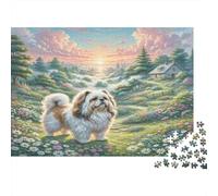 Berger Mioritic roumain Papier recyclé Havane dans Une Prairie Fleurie Puzzle Cadeau de Noël Stimulant 52x38cm/1000 pièces