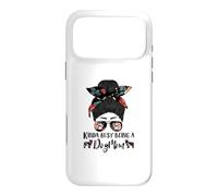 Berger Picard Kinda Busy Being A Dog Mom Funny Messy Bun Coque pour iPhone 17 Pro Max