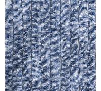 Berger Rideau Chenille 120 x 30 cm pour Caravane et Camping-Car | Rideau de porte doux en chenille, protège des insectes et des regards, idéal pour caravane et camping-car, gris/bleu/blanc.