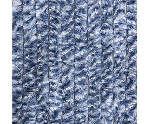 Berger | Rideau de Porte Chenille pour Caravane et Camping-Car | Protège des Insectes et la Vie Privée | Doux en Polaire | 120 x 30 cm | Gris, Bleu, Blanc